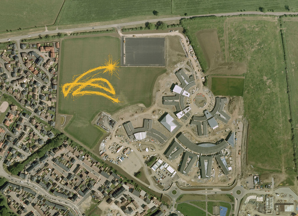 Aerial overlay of GPS tracks